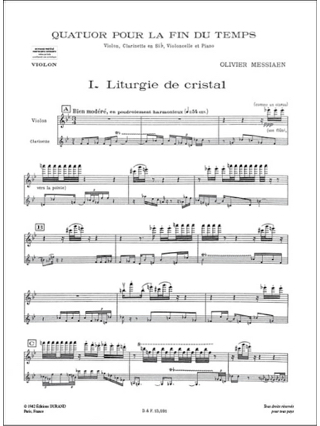 Quatuor pour la fin du Temps - Parties - MESSIAEN - Partition